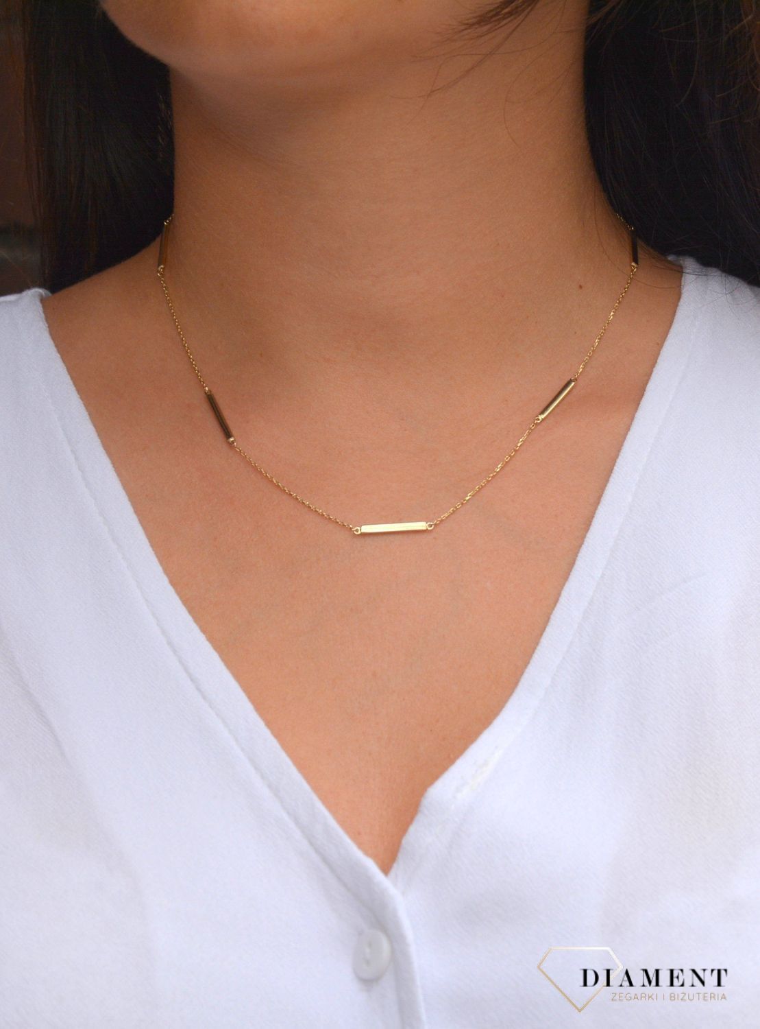 Złoty naszyjnik celebrytka 333 'blaszki'.jpg